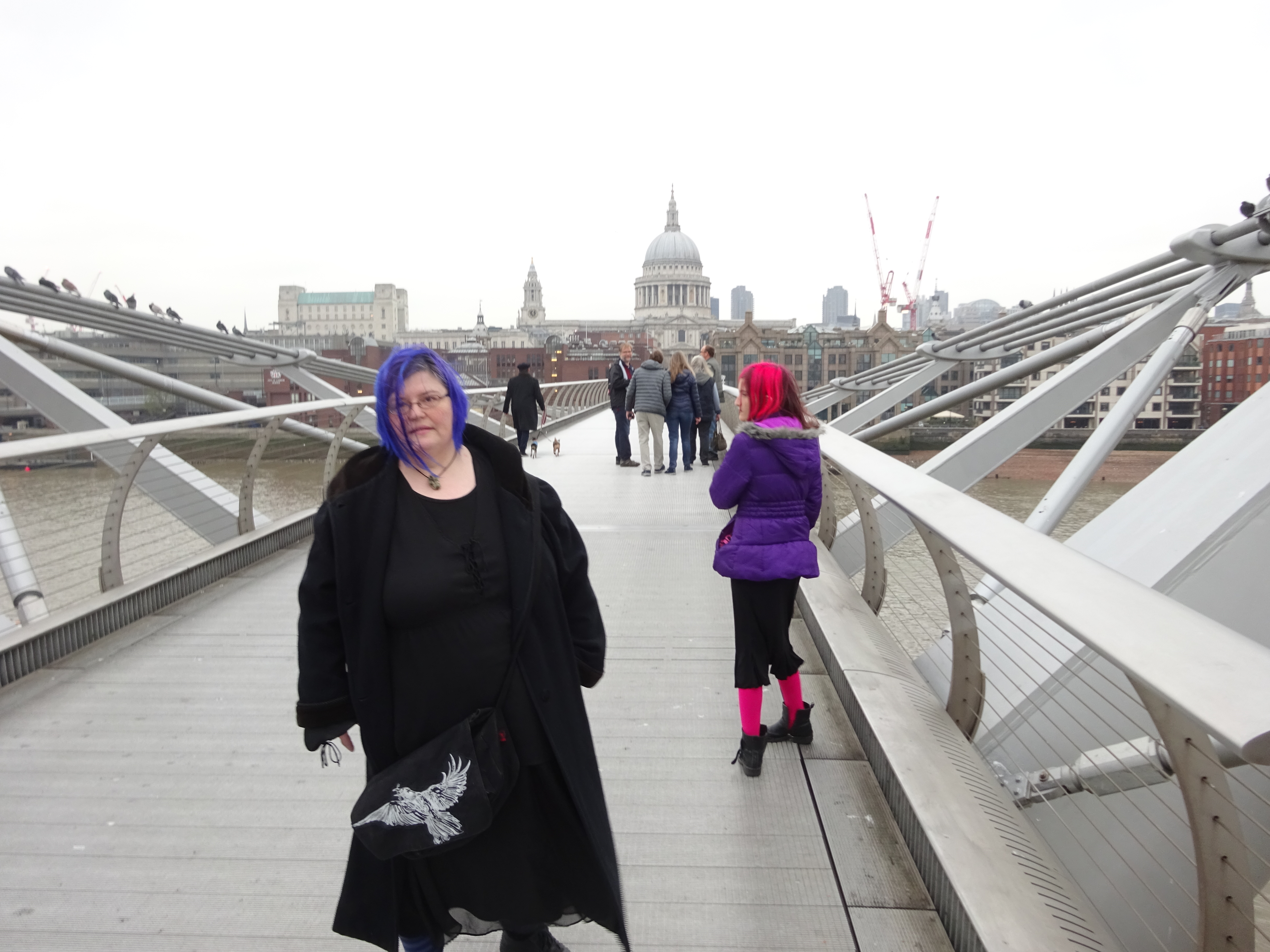 C and J on the pedestrian bridge